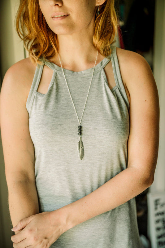Long Lava Stone Diffuser Necklace