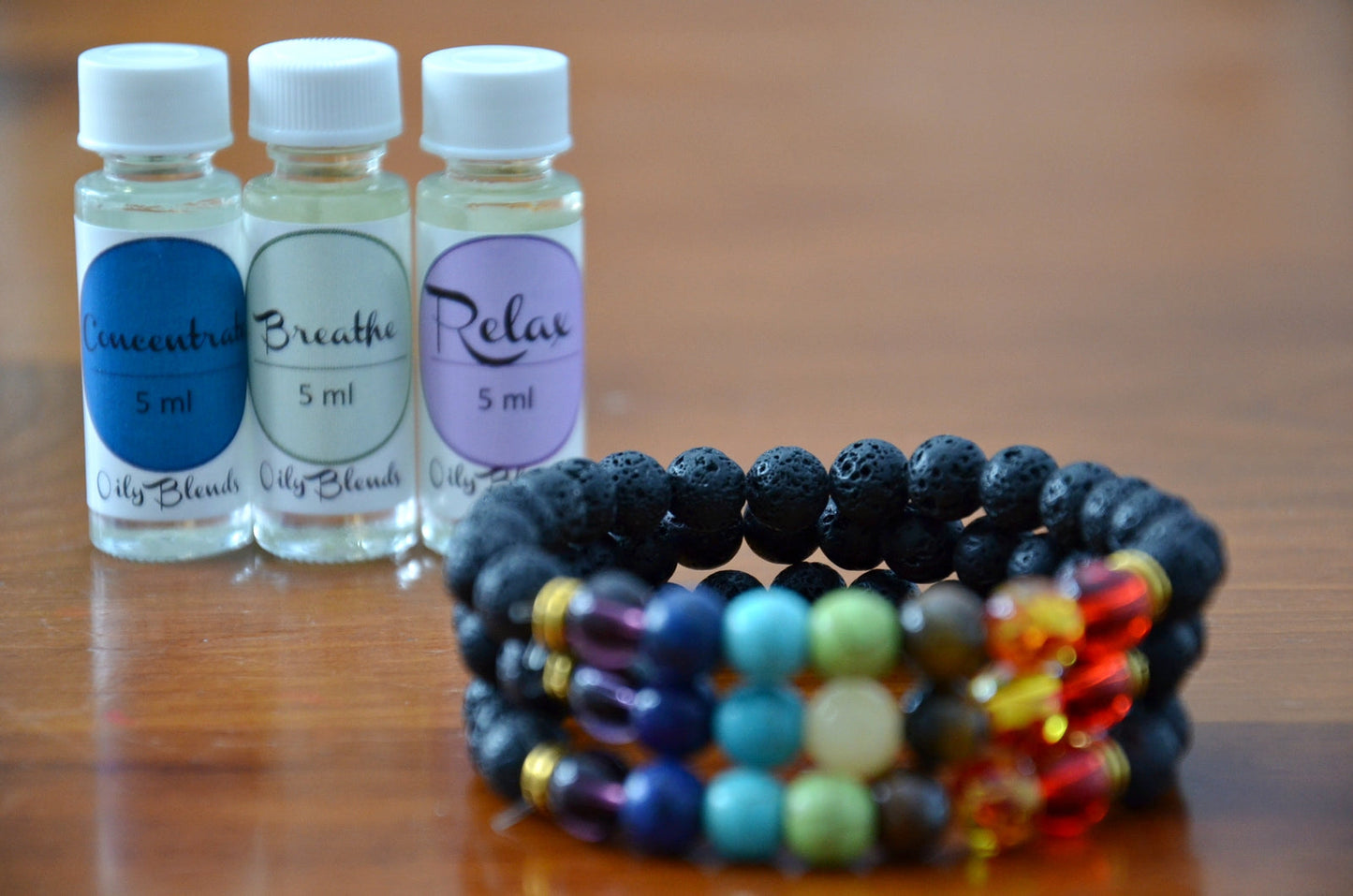 Multi-Colored Lava Stone Diffuser Bracelets