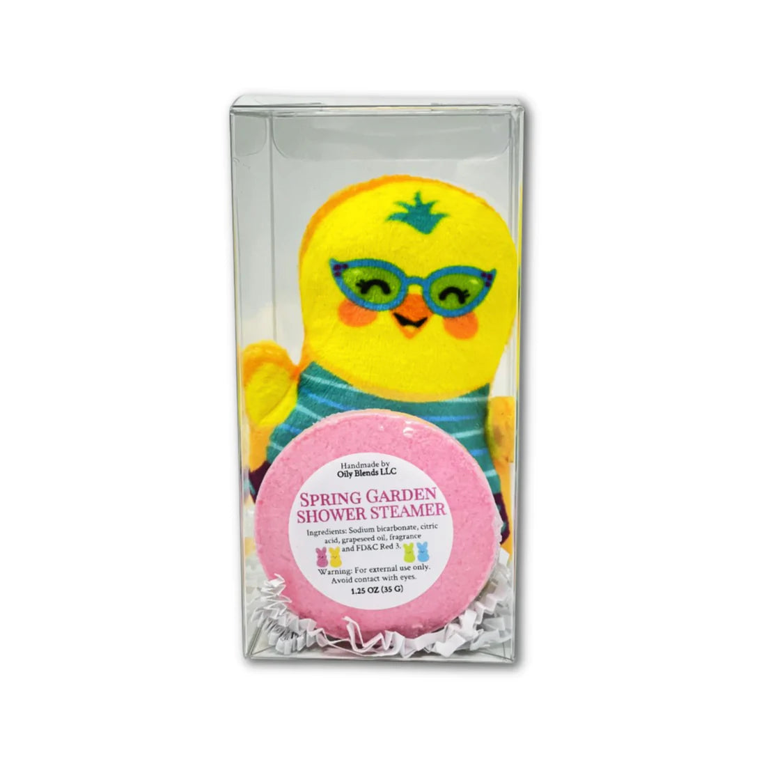 Easter Shower Steamer and Chick Stuffed Plush Gift Set