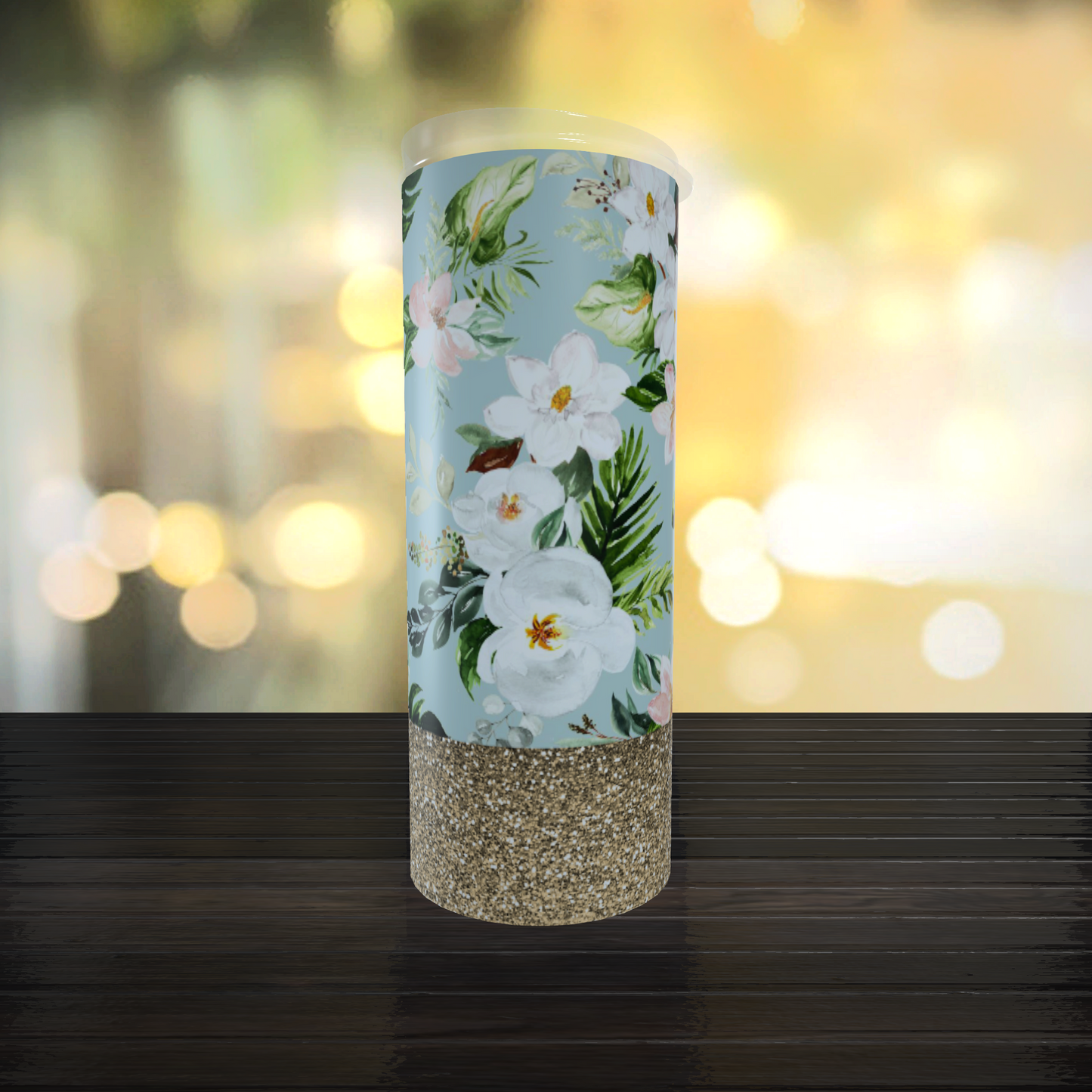 Mommy and me Floral Glitter Bottom 6 Tumbler Set
