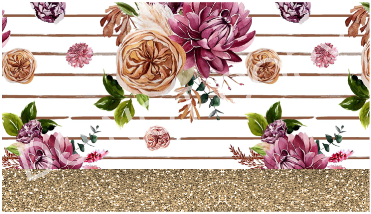 Mommy and me Floral Glitter Bottom 7 Tumbler Set