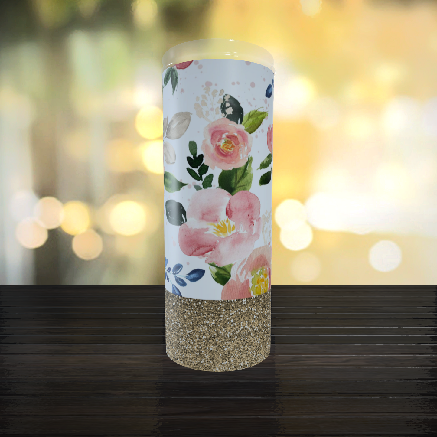 Mommy and me Floral Glitter Bottom 8 Tumbler Set