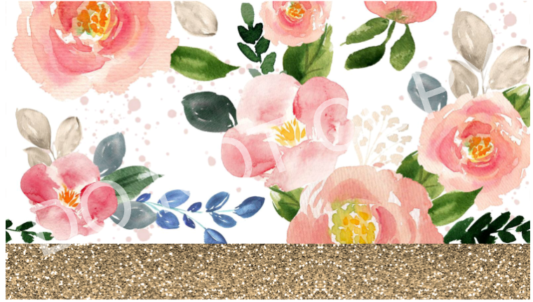 Mommy and me Floral Glitter Bottom 8 Tumbler Set