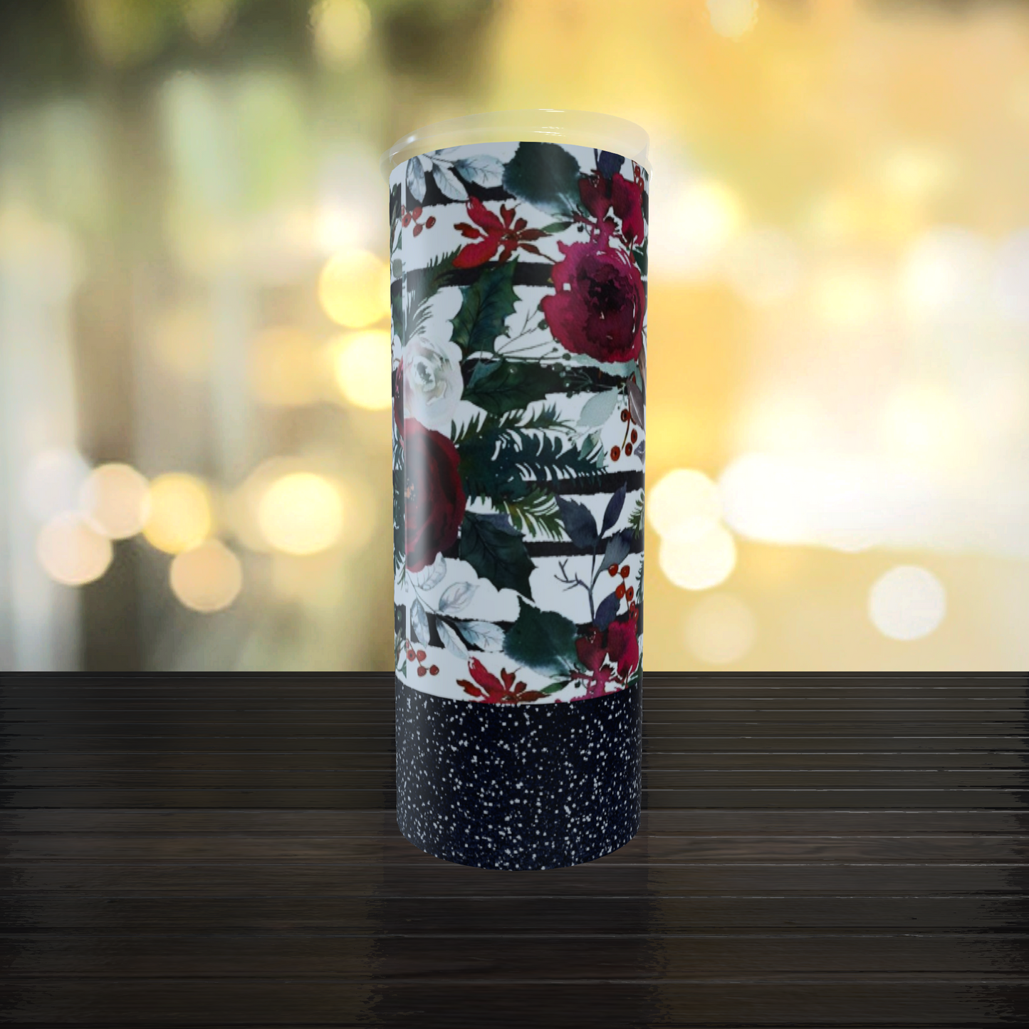 Mommy and me Floral Glitter Bottom Tumbler Set