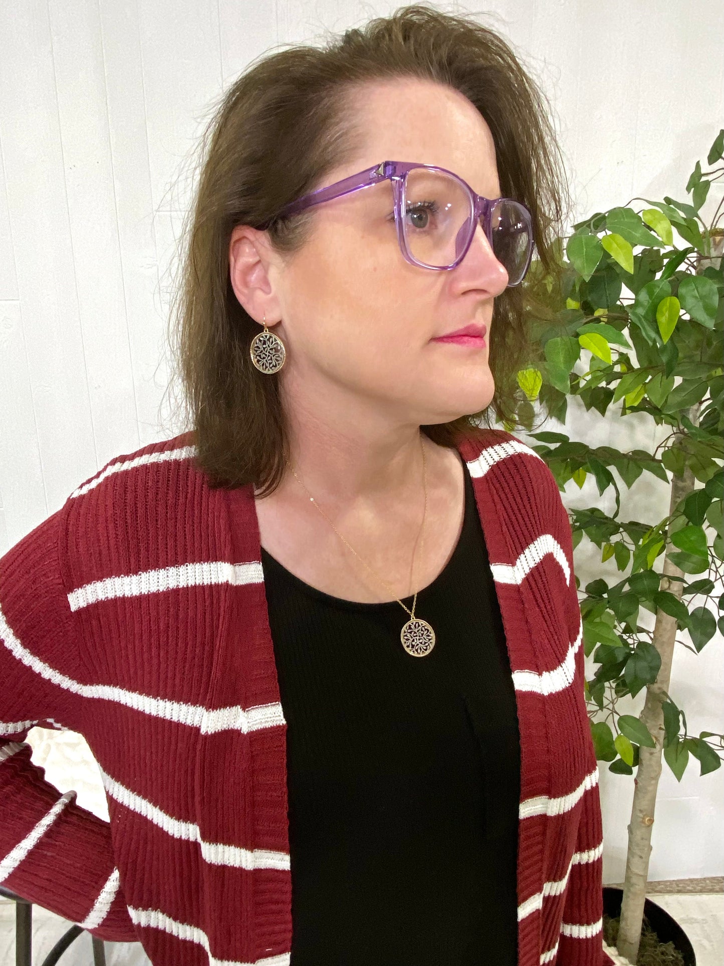 Two-tone Filigree Swirl Necklace