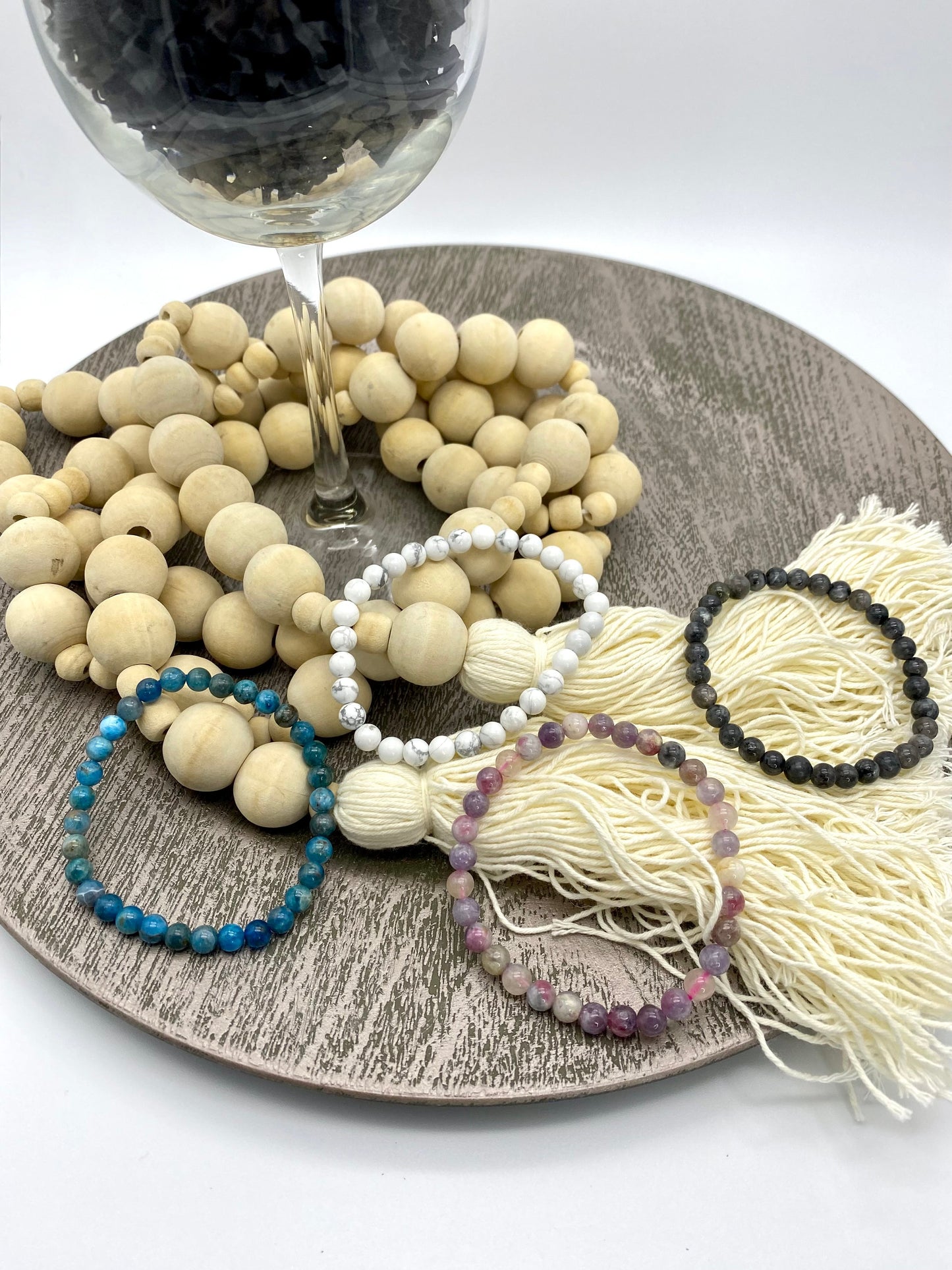 Larvikite Crystal Beaded Bracelet
