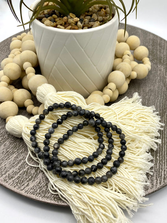Larvikite Crystal Beaded Bracelet