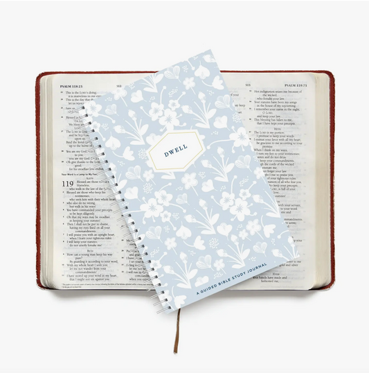 Dwell Bible Study Journal, Blue and White Floral