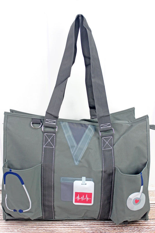 Moss Gray Scrub Life Large Organizer Tote