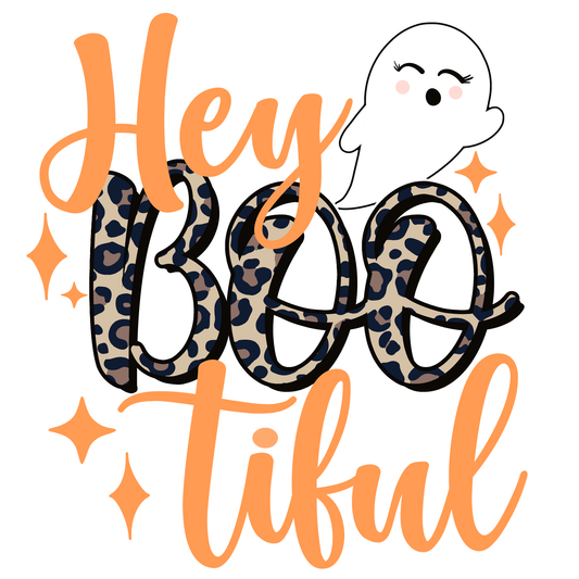Hey Boo-tiful White Vinyl , Sticker, 3x3 inch