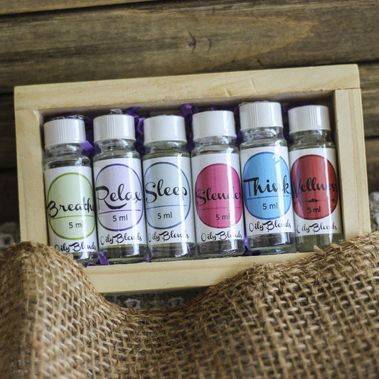 Essential Oil Set + Wood Box
