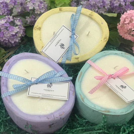 Painted Easter Egg Dough Bowl Soy Candle