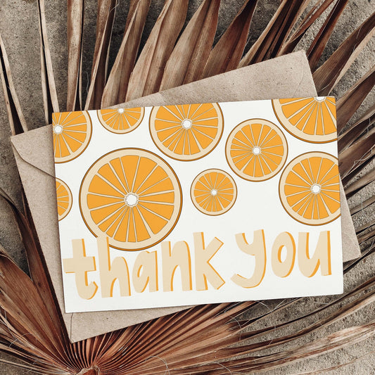 Orange Thank You Card