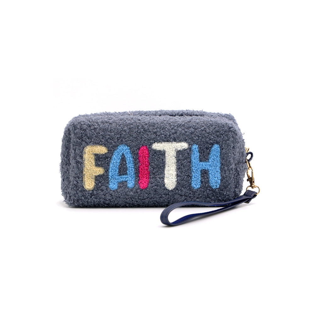 Faux Fur Faith Wristlet Pouch