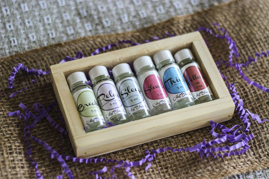 Essential Oil Set + Wood Box