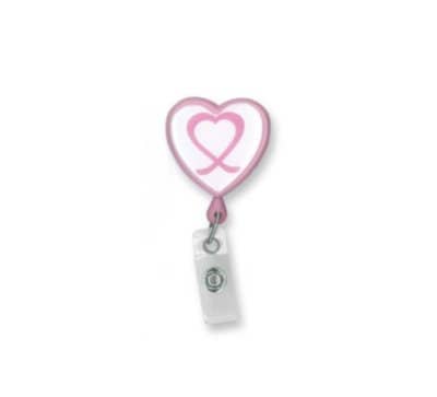 Heart Shaped Alligator Clip Badge Reels