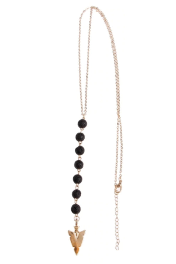 Lava Bead and Arrow Head Diffuser Necklace