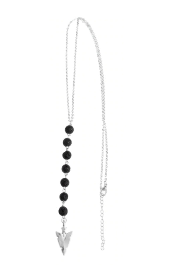 Lava Bead and Arrow Head Diffuser Necklace