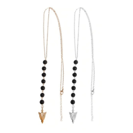 Lava Bead and Arrow Head Diffuser Necklace