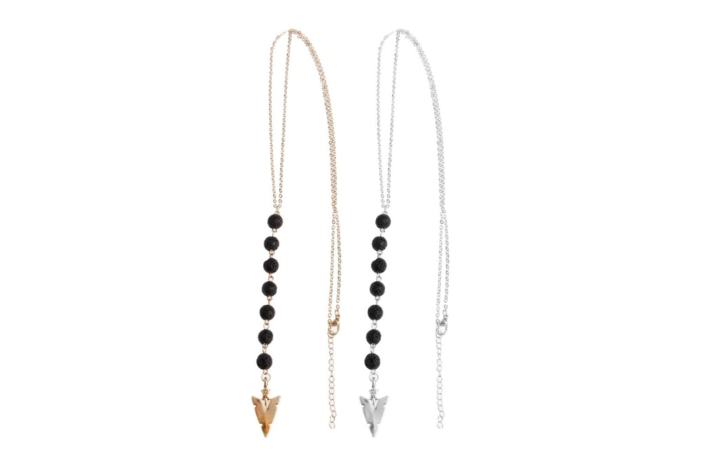 Lava Bead and Arrow Head Diffuser Necklace