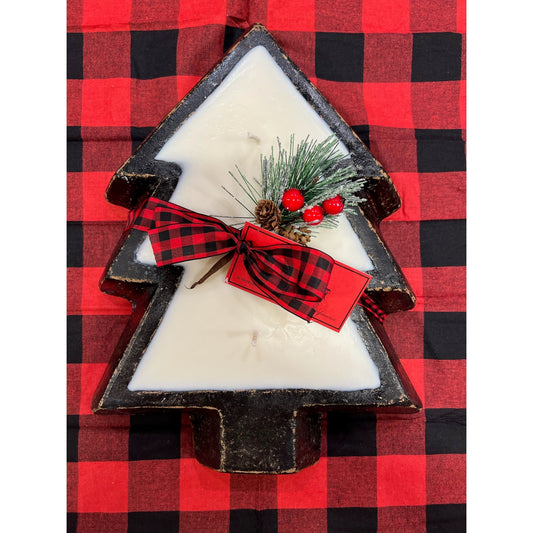 Large Black Clay Xmas Tree Candle (Frasier Fir scent)