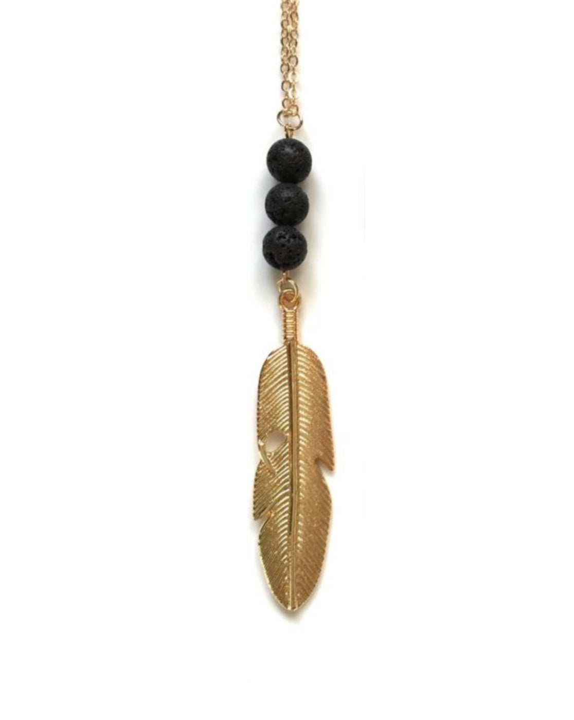 Long Lava Stone Diffuser Necklace