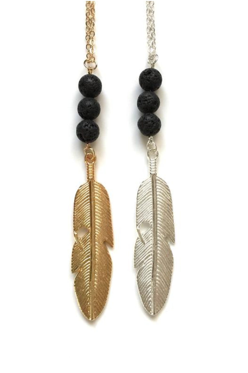 Long Lava Stone Diffuser Necklace