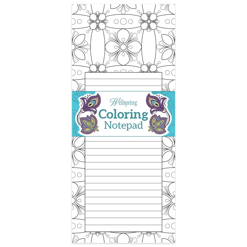 Floral Tiles Coloring Notepad