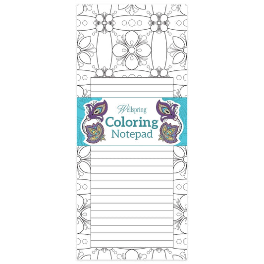 Floral Tiles Coloring Notepad