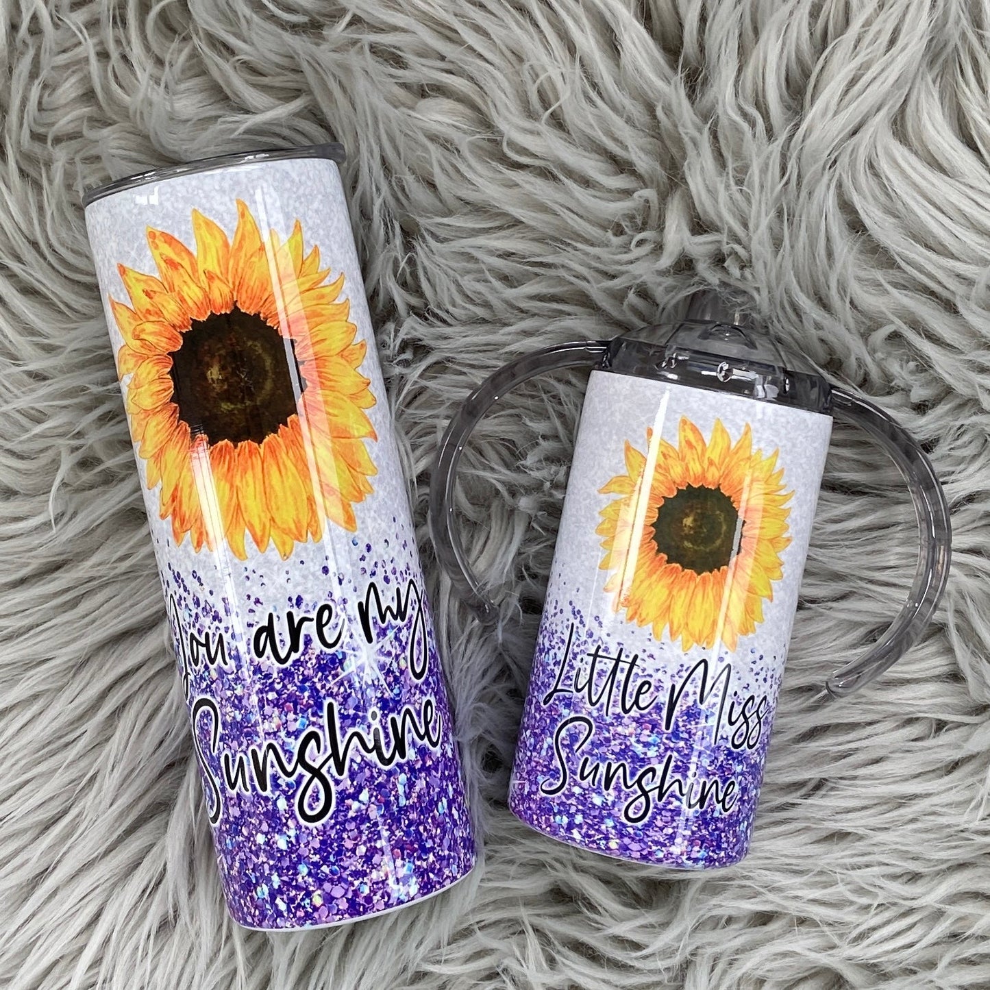 You are my sunshine little miss sunshine Mommy and me Tumbler Set
