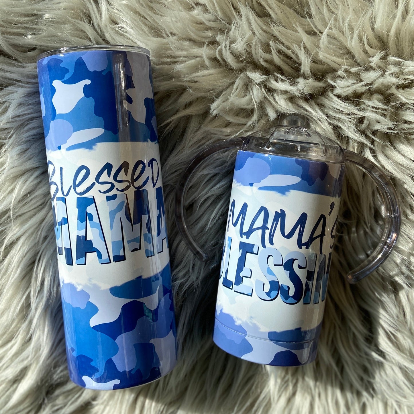 Mommy and me Blessed Mama Mama’s blessing Tumbler Set