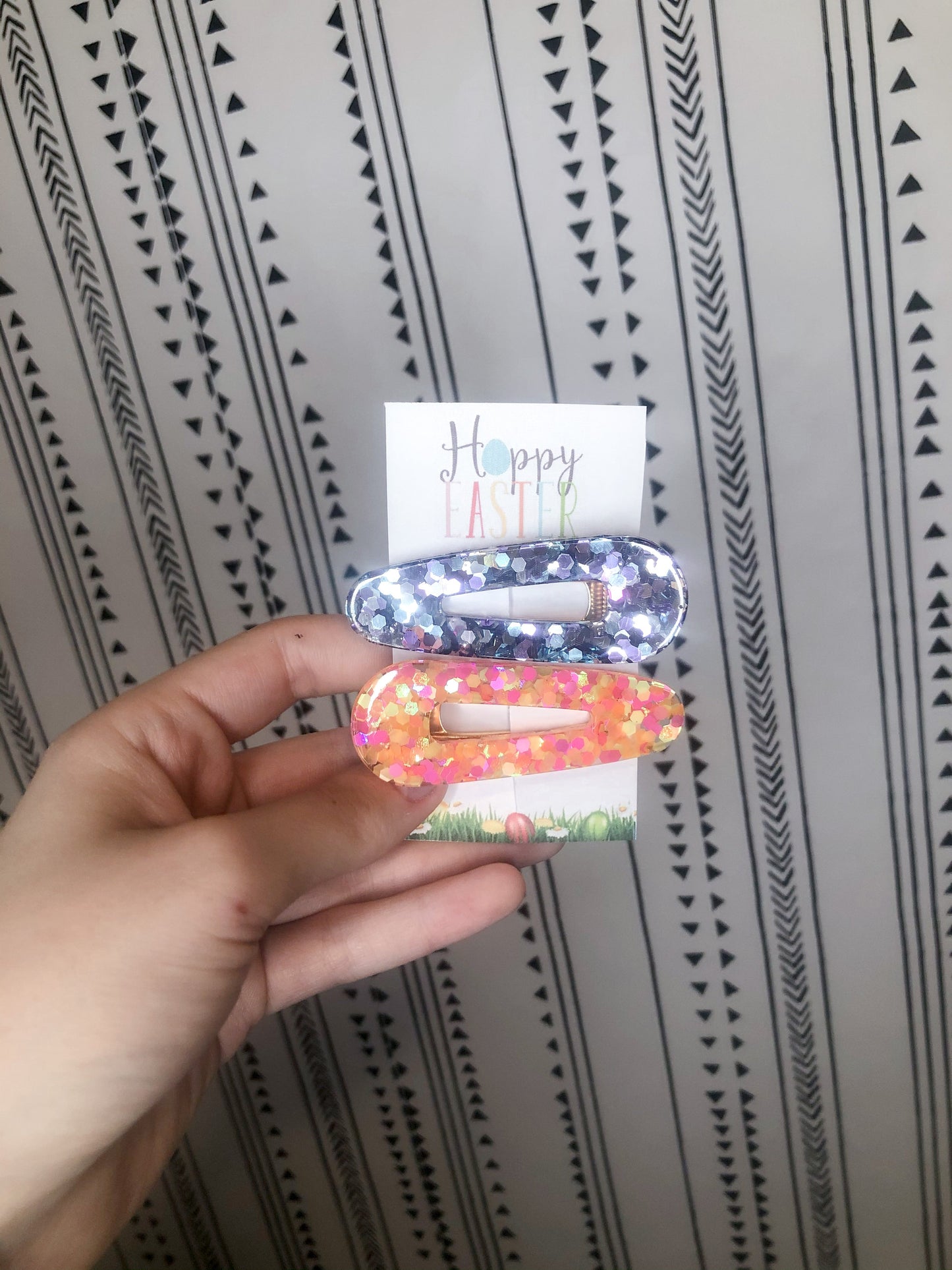 Multi-glitter Hair Clip Set