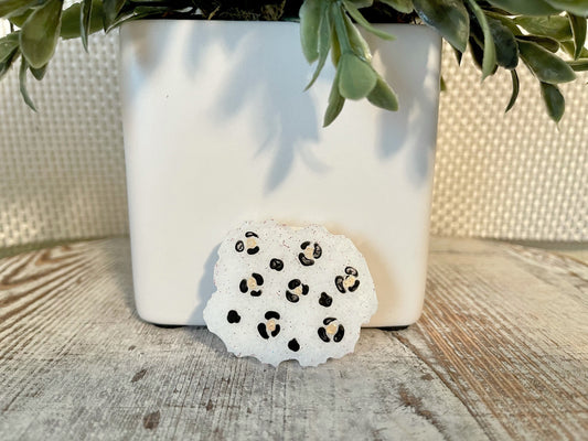 White Leopard Geode Phone Grip