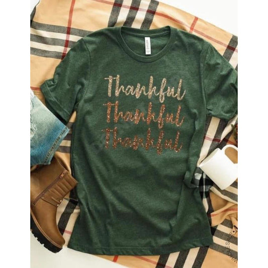 Thankful Thankful Thankful - Screen Print Transfer Graphic Tee