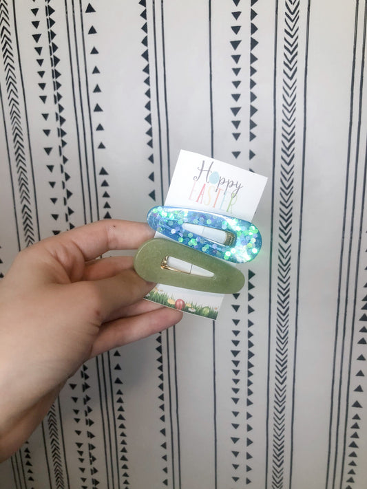 Pistachio Hair Clip Set