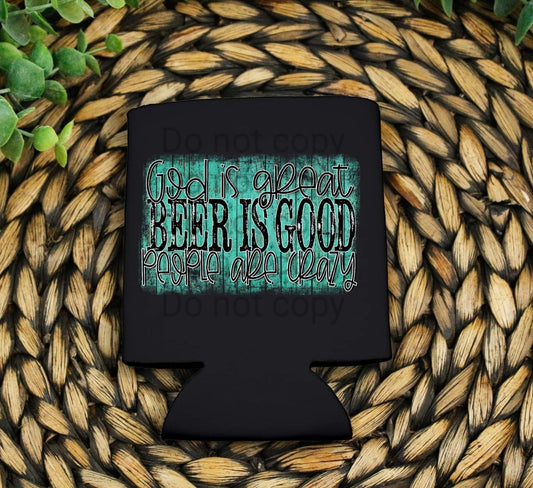 God Is Good Beer Is Great Can Cooler