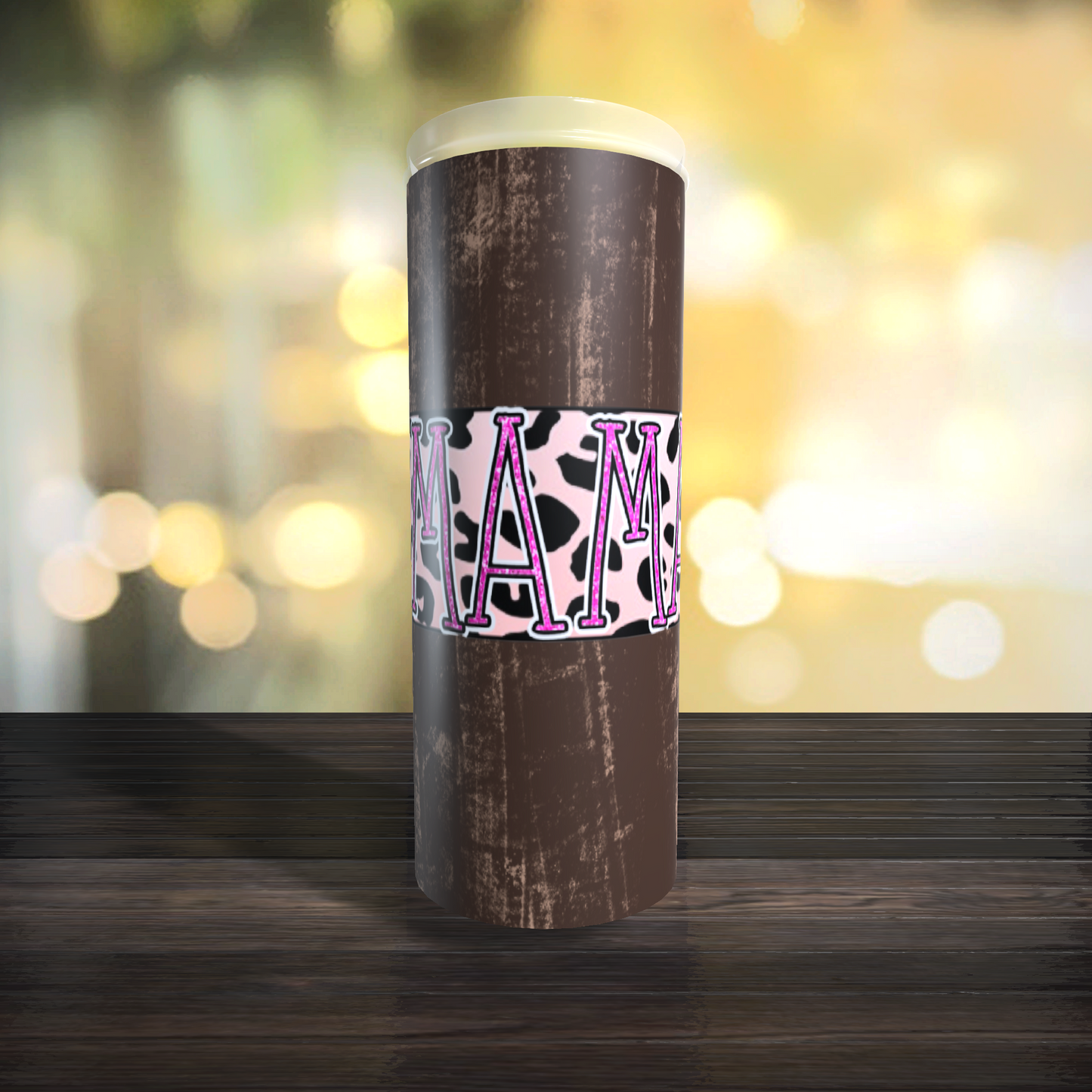 Mommy and me Mama Mini Pink Dark Wood Tumbler Set