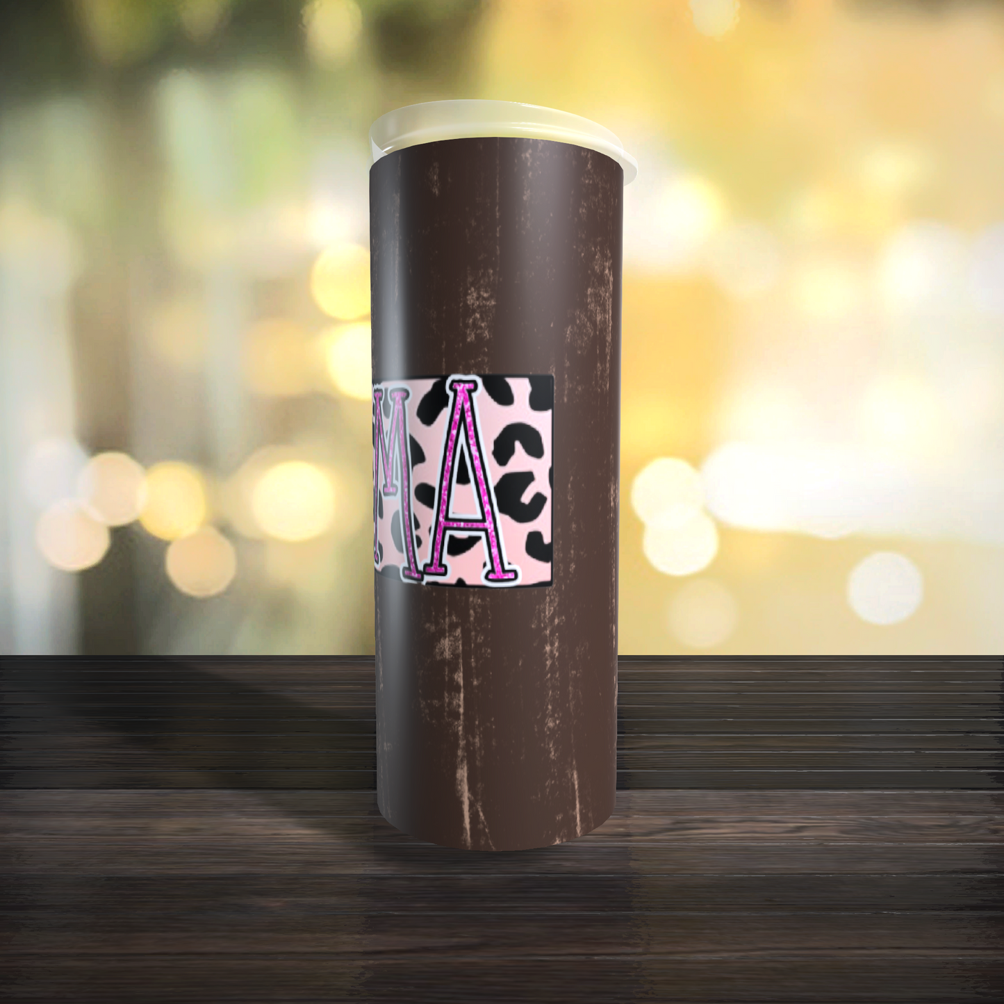 Mommy and me Mama Mini Pink Dark Wood Tumbler Set