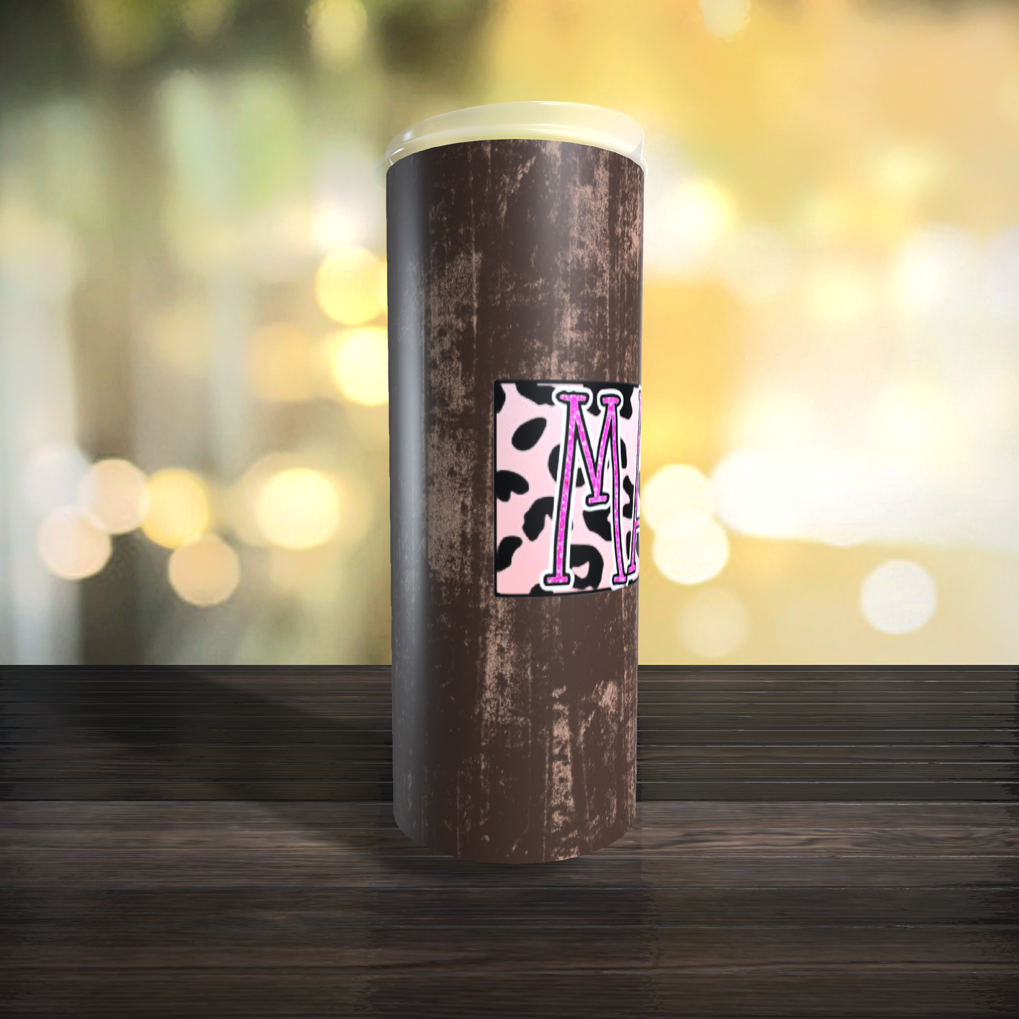 Mommy and me Mama Mini Pink Dark Wood Tumbler Set