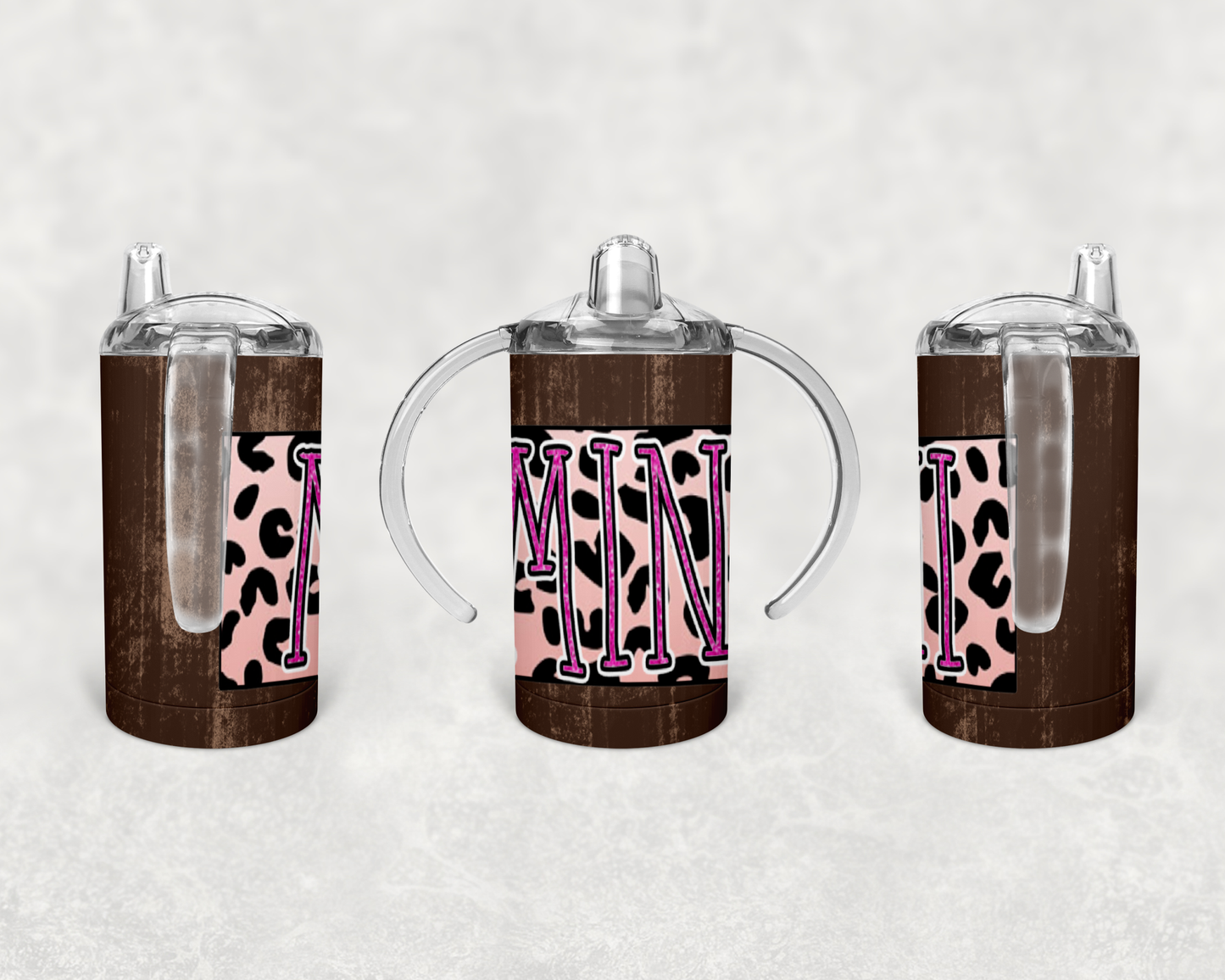 Mommy and me Mama Mini Pink Dark Wood Tumbler Set