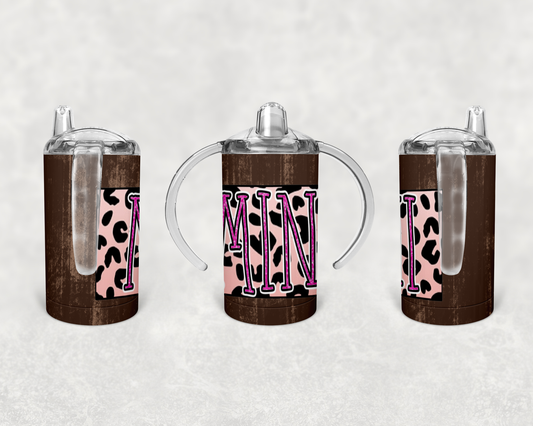 Mommy and me Mama Mini Pink Dark Wood Tumbler Set