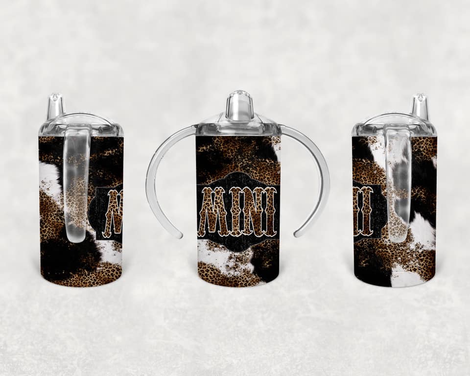 Mommy and me Mama Mini Cowhide Tumbler Set