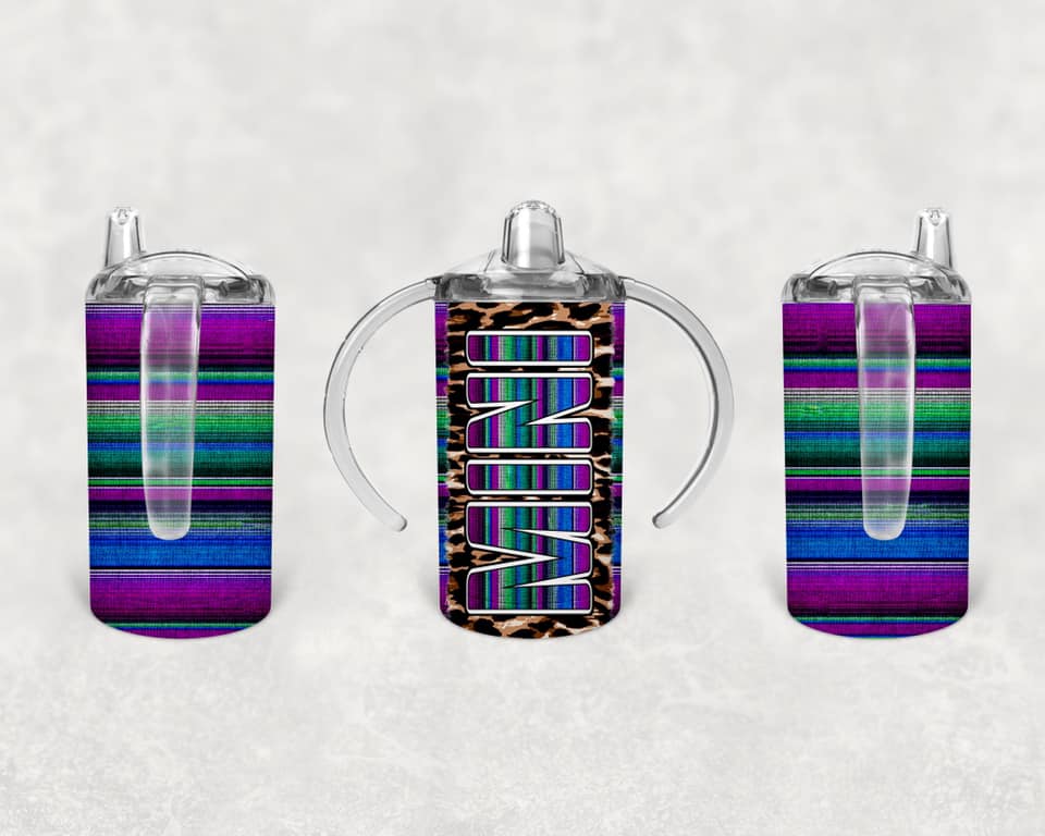 Mommy and me Mama Mini Serape Leopard Tumbler Set