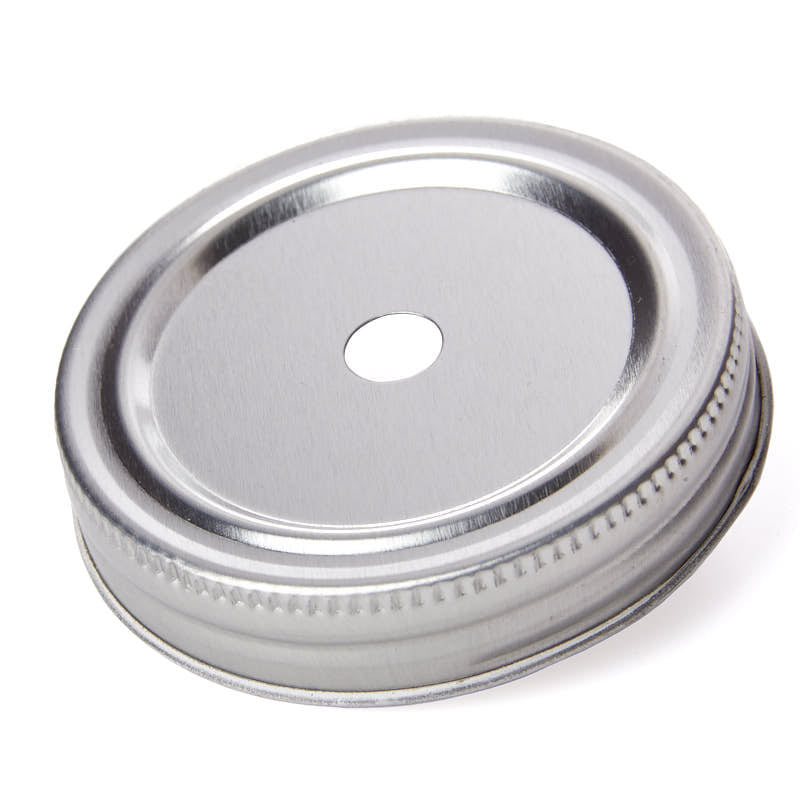 Metal Mason Jar Lid with Straw Hole