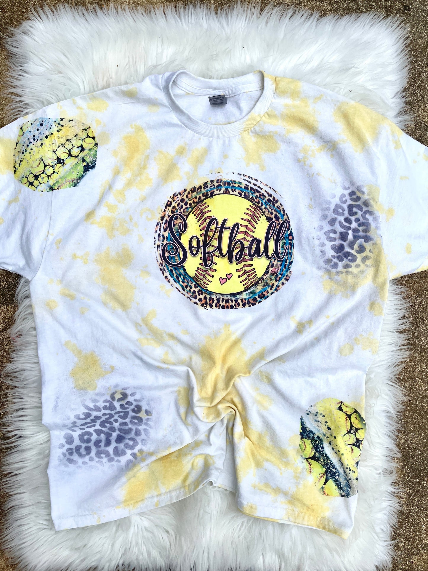 Softball Leopard Patch T-Shirt