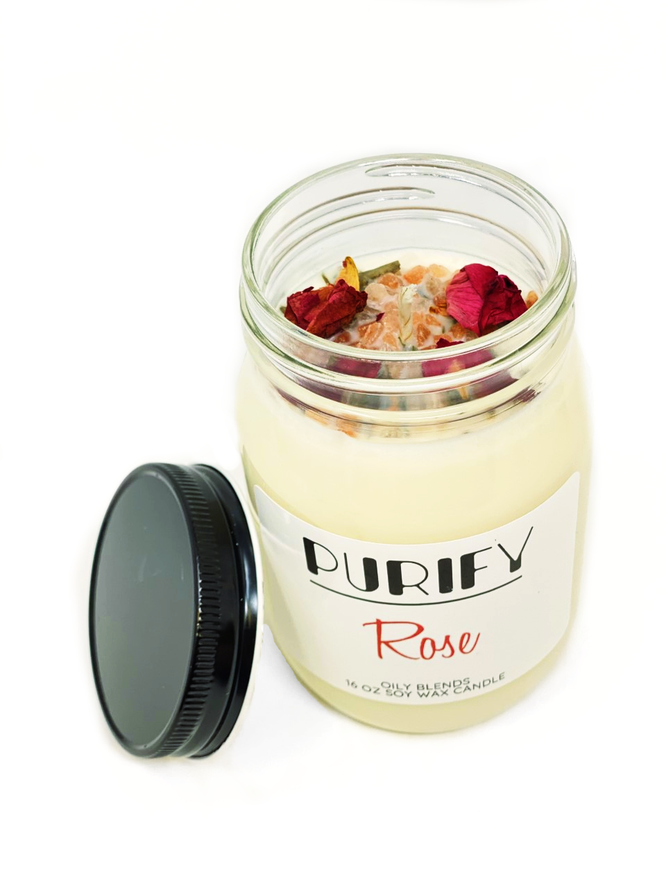 Jumbo Purify Candles with Herbs and Pink Salt - 100 Hour Burn Time Soy Wax Candles