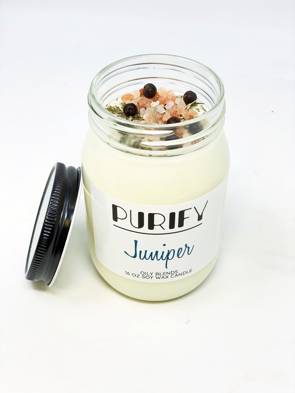 Jumbo Purify Candles with Herbs and Pink Salt - 100 Hour Burn Time Soy Wax Candles