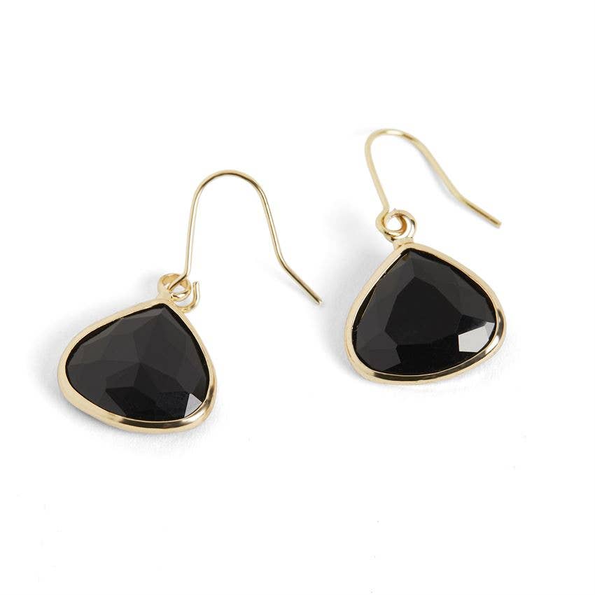 Dew Drop Earrings - Black/Gold