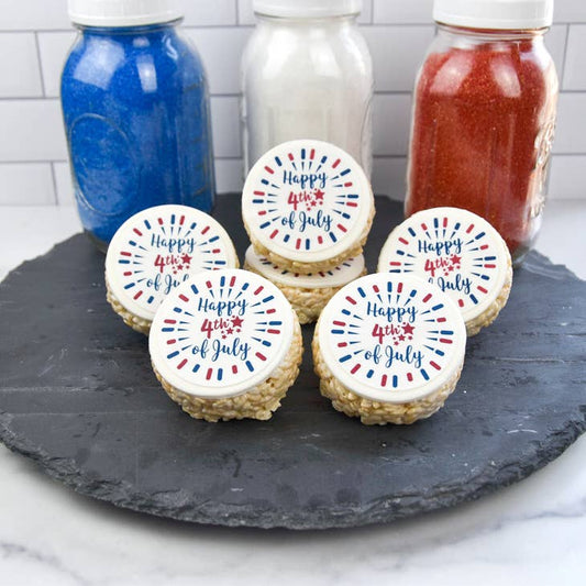 Fourth of July Message Rice Crispie Treats - Set of 3