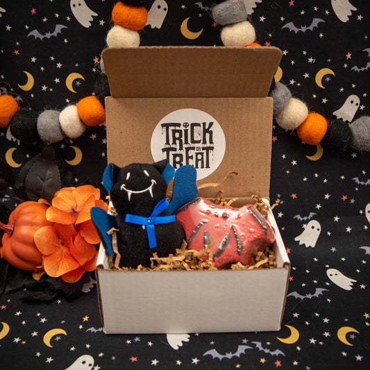 Halloween Gift Box with Plush and Bat Bath Bomb